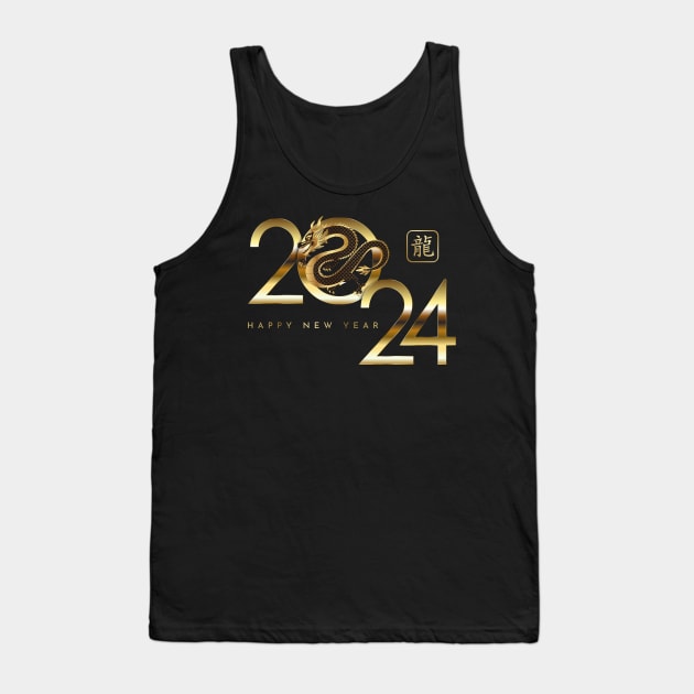 2024 Chinese Dragon Lunar New Year Happy New Year 2024 Tank Top by _So who go sayit_